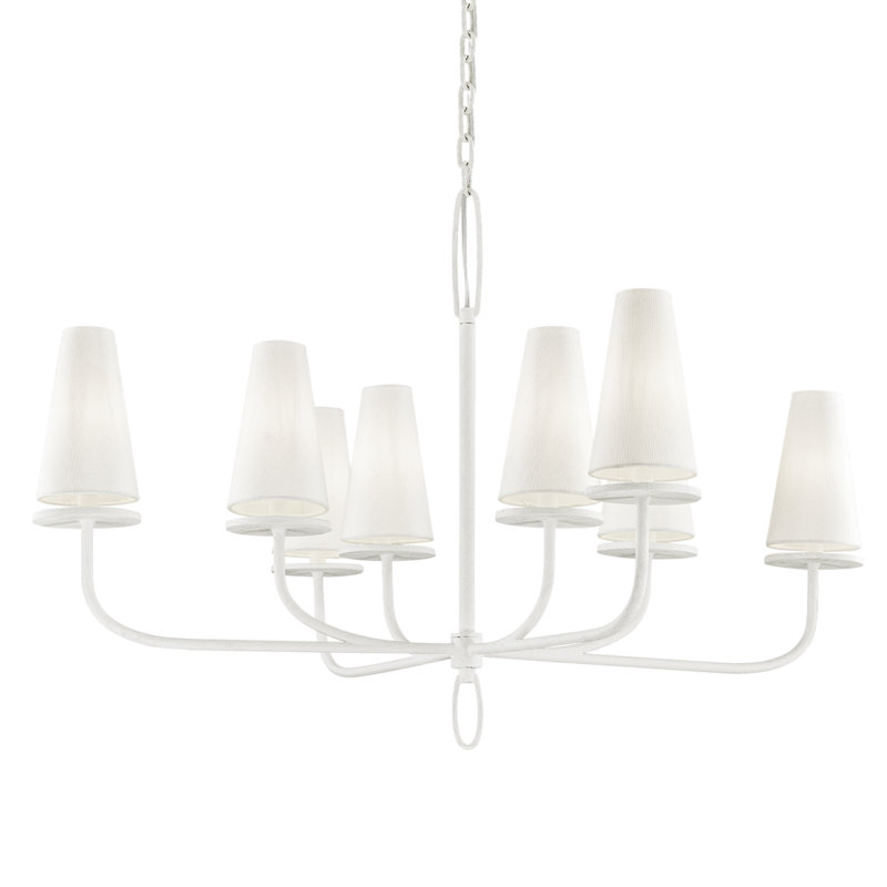 Marcel 8 - Light Chandelier, Gesso White