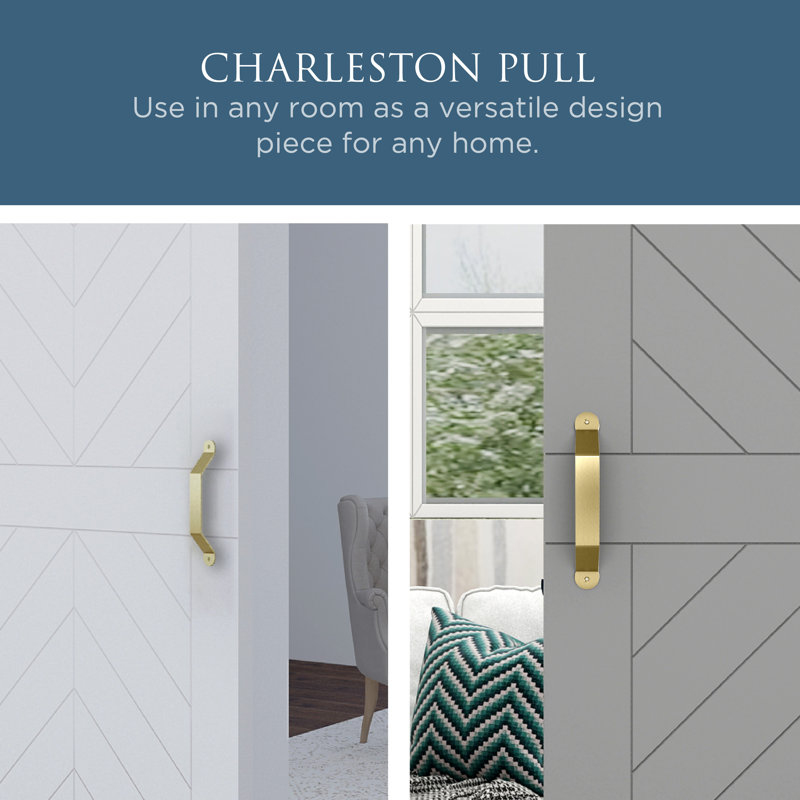 National Hardware 10" Brushed Gold Barn Door Pull Handle