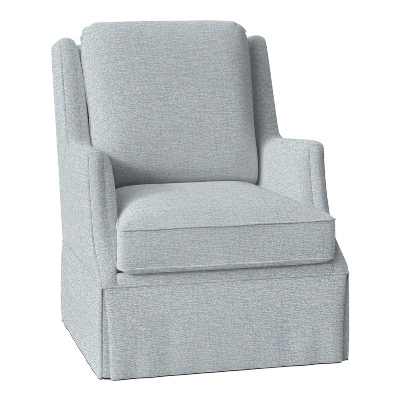 Fauteuil à oreilles pivotant l 31,5 po Savannah, Périglé doux au toucher céruléen