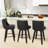 26" Height 360° Swivel Counter Bar Stools Faux Leather Upholstered Kitchen Island Stools, Wrinkle-Resistant & Wipe-Clean-562067657-562067654