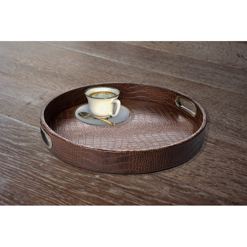 Brandt Leather / Faux Leather Tray, Tan