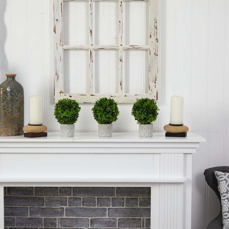 9'' Faux Boxwood Topiary in Ceramic Planter