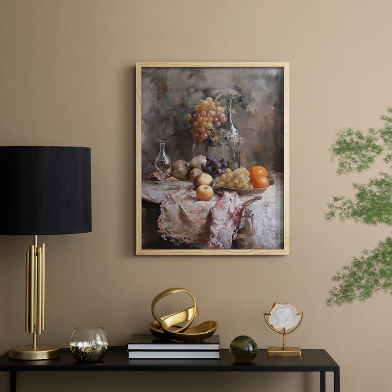 Reproduction encadrée FLORAL Series DCC XXIV - bois massif, H 11 po x l 9 po, Naturel