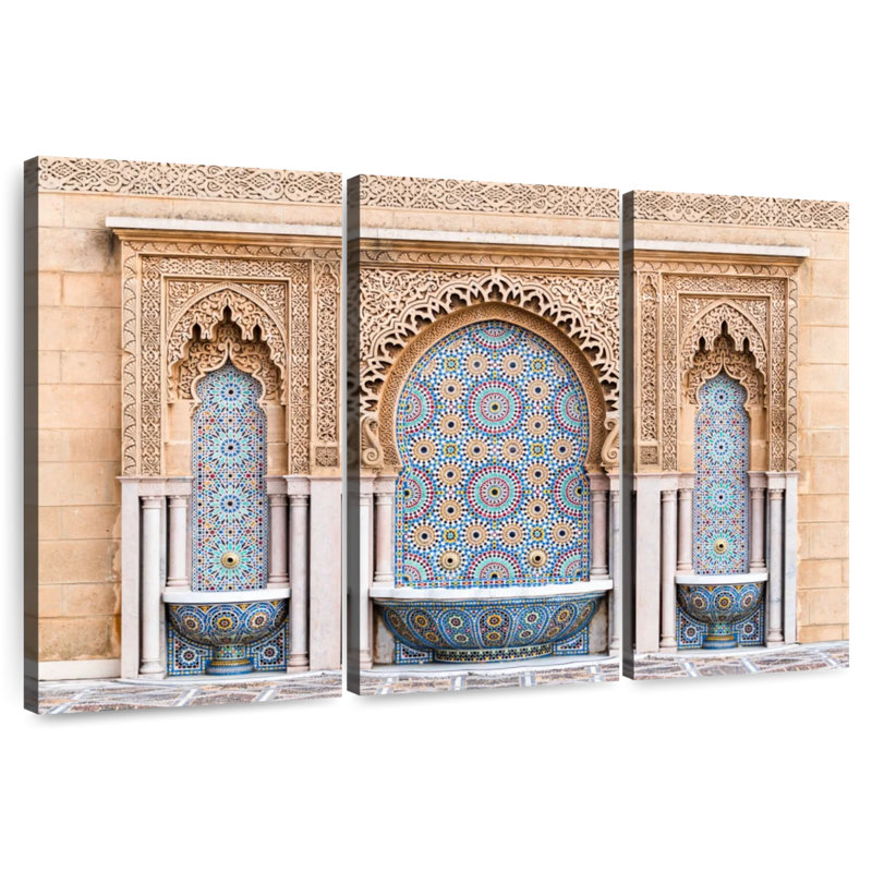 Fontaines de Kavia à la mosquée Rabbat, H 32 po x l 50 po