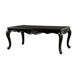 Table basse Roche, 53 pouces, pieds en cabriole classique, bois massif brun foncé