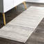 Tapis à motif rayé Jacore pour le salon, la chambre à coucher, la salle à manger et la cuisine, gris / blanc cassé-735139848