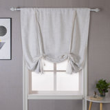 Antonino Linen Textured Blackout Tie Up Curtains Double Layer Thermal Insulated Lined Balloon Roman Shade