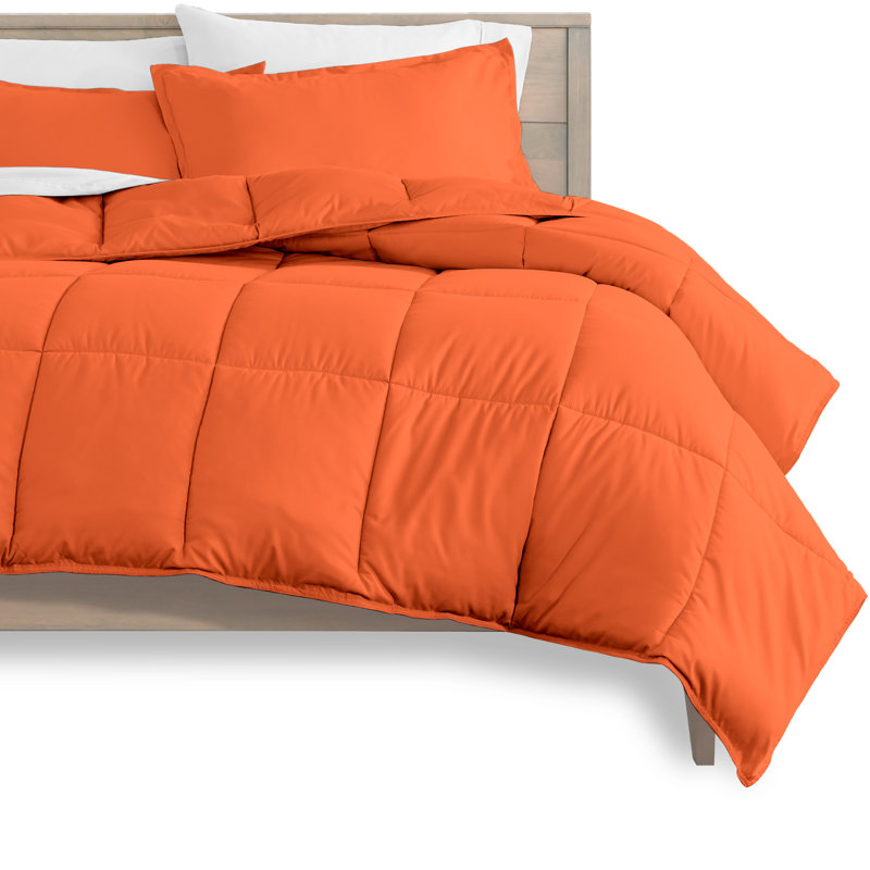 Modern & Contemporary Comforter, Orange/White, Twin Comforter + Pillowcases