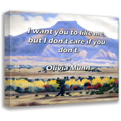 Astoria Grand Gallery Wrapped Canvas By Olivia Munn: "I want you to like me, but I don’t care if you