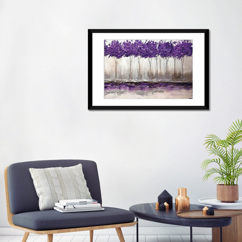 Swiger Osnat Tzadok - Été mauve - reproduction sur toile, H 24 po x l 32 po, Impression encadrée, Noir