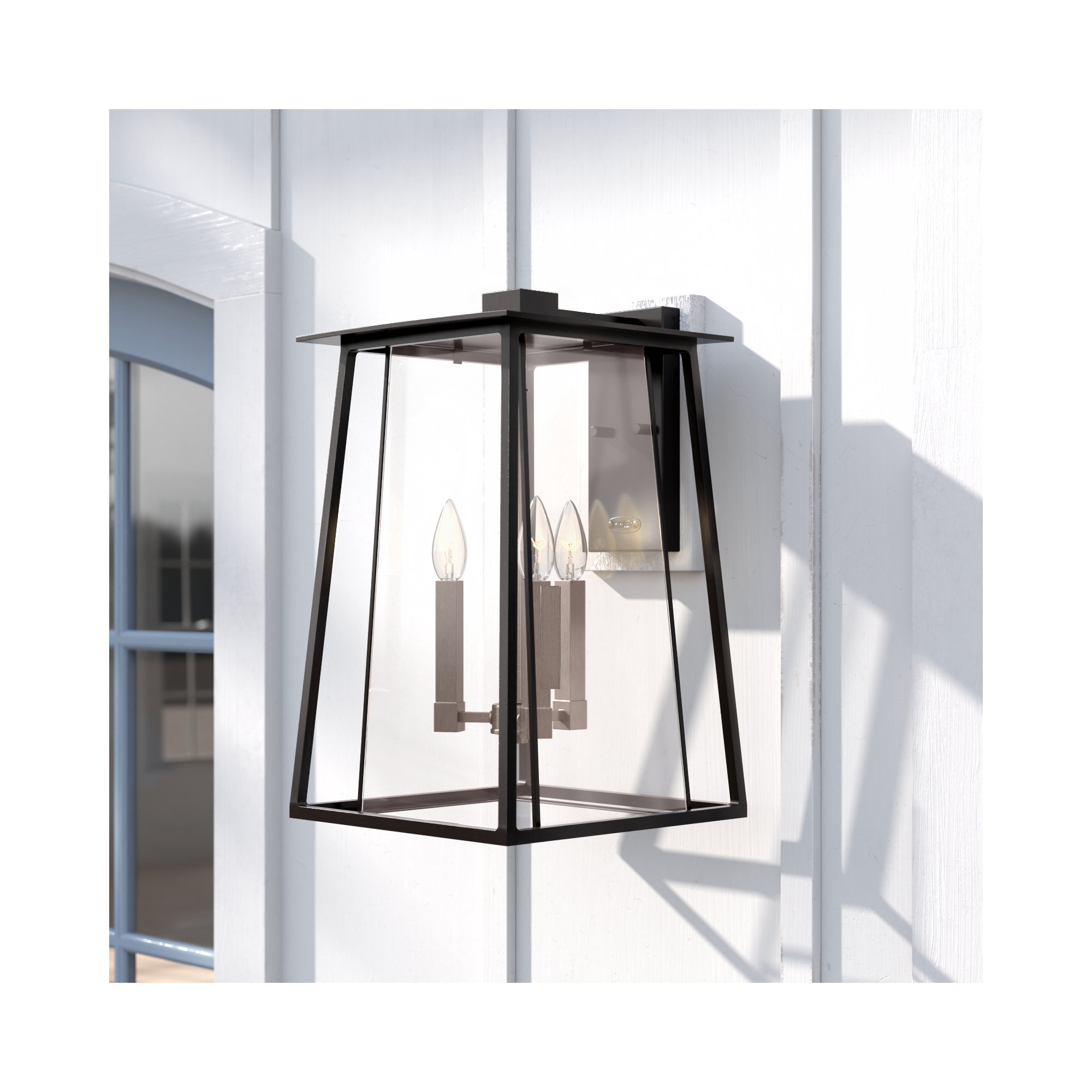 3 Light Bell Outdoor Wall Light, Black