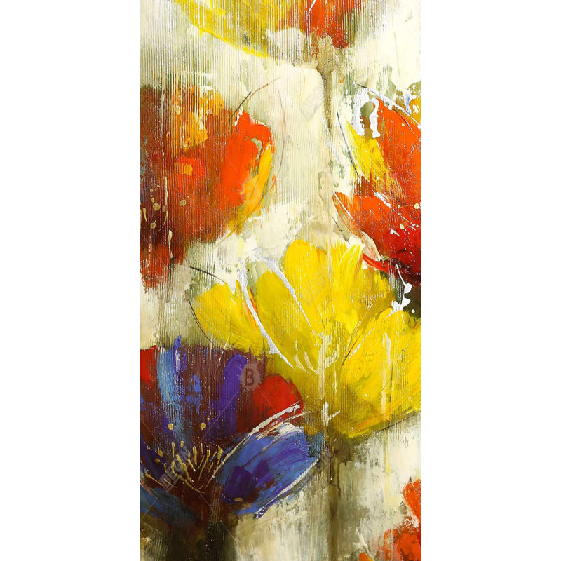 Modern yellow flowers - 15.75"x31.50" Desk mat