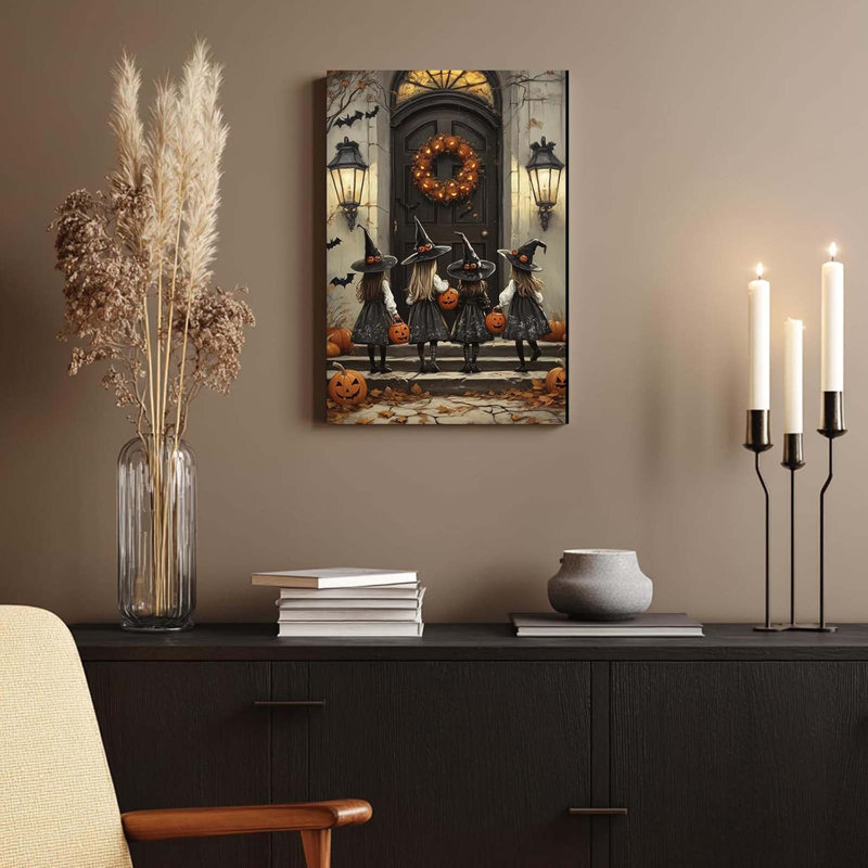 1 Piece Wrapped Canvas Wall Art, Black