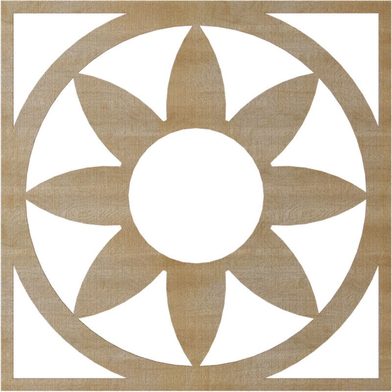 Blume Wood Fretwork Pierced Ceiling Medallion, Hickory, 40" H x 40" W x 0.25" D