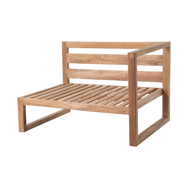 Venice Outdoor Teak One Arm Lounge Chair, Coal