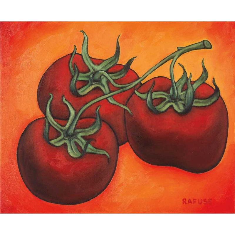 Red Barrel Studio® Rafuse, Will Gallery Wrapped Canvas Art Titled: Three Tomatoes 6331
