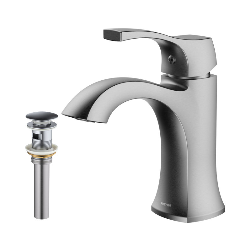 Single-handle Bathroom Faucet with Drain Assembly, Stainless Steel