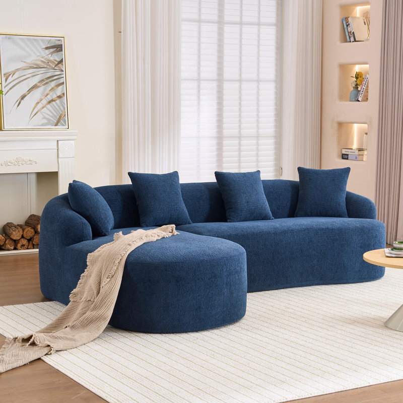 Combinaison de méridienne à 3 places, Bleu antique / bleu