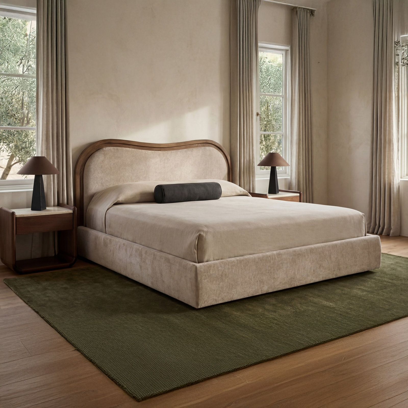 Truly King Bed Oat, White, King