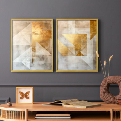 Série ABSTRACT CIX - reproduction encadrée de qualité supérieure - prête à être accrochée - aucun clou requis - aucun clou requis
