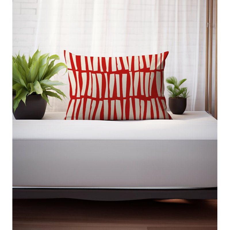 Coussin Clayton, H 25 po x l 18 po, Rouge, blanc cassé