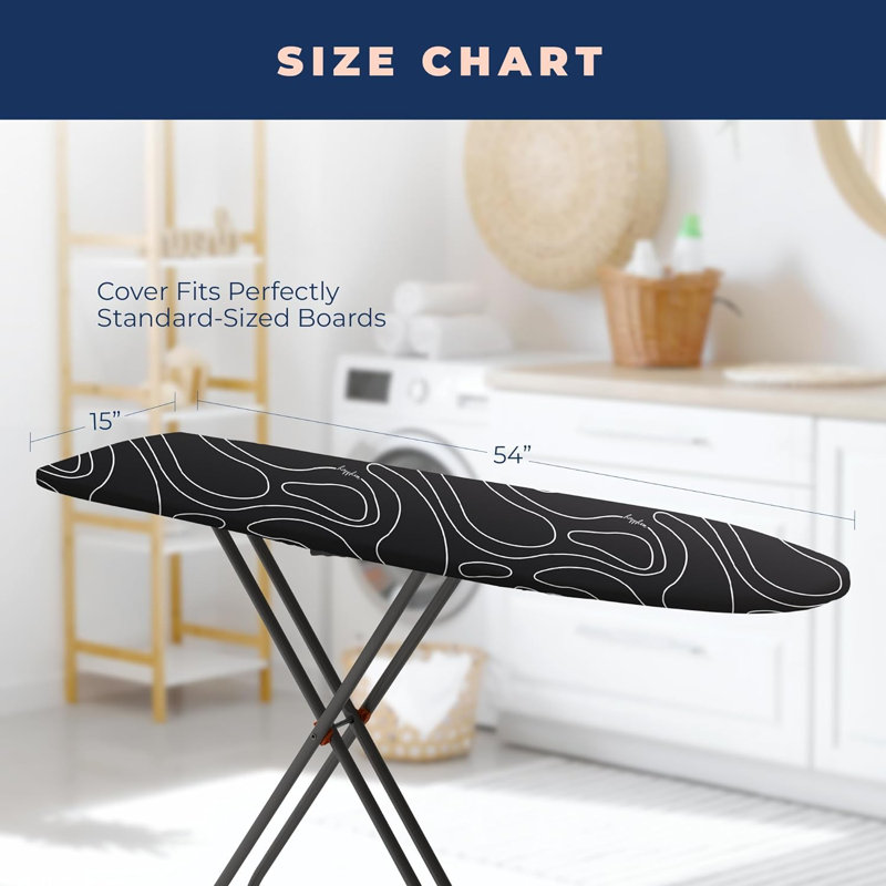 Cotton Ironing Board Cover, Black