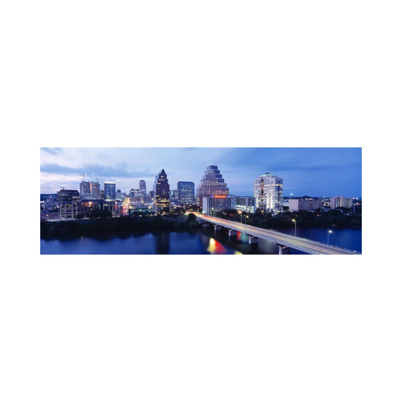 Night, Austin, Texas, USA - Wrapped Canvas Panoramic Print, 152.4 cm H x 50.8 cm W x 3.175 cm D
