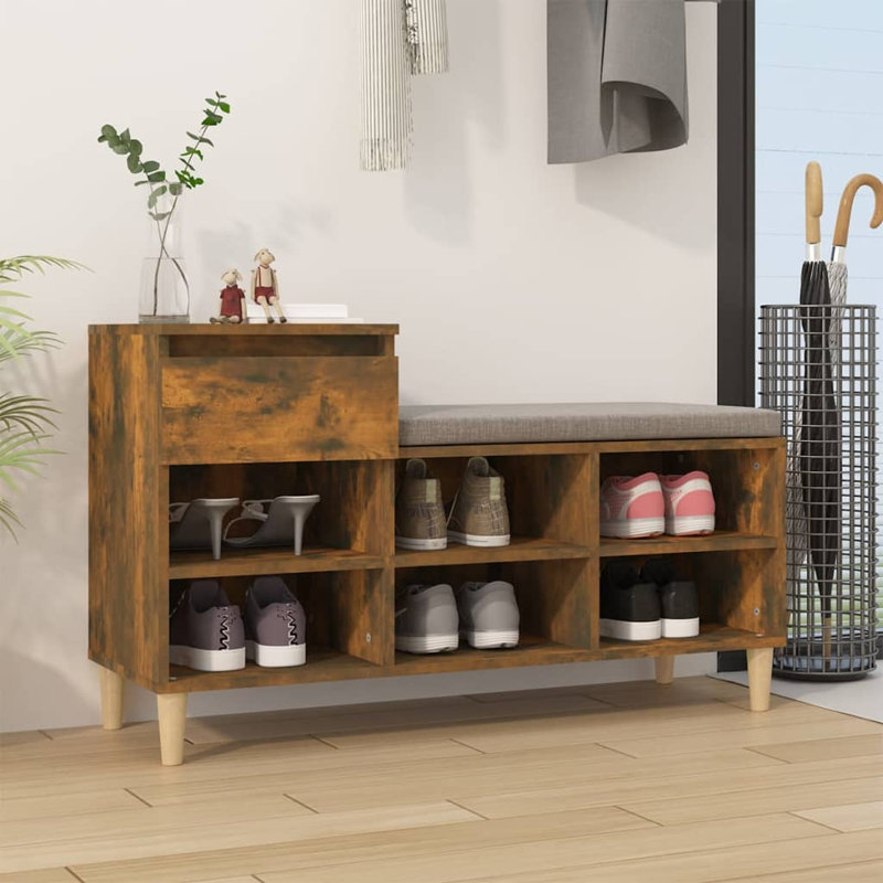 6 Pair Shoe Storage Cabinet, Rustic Brown