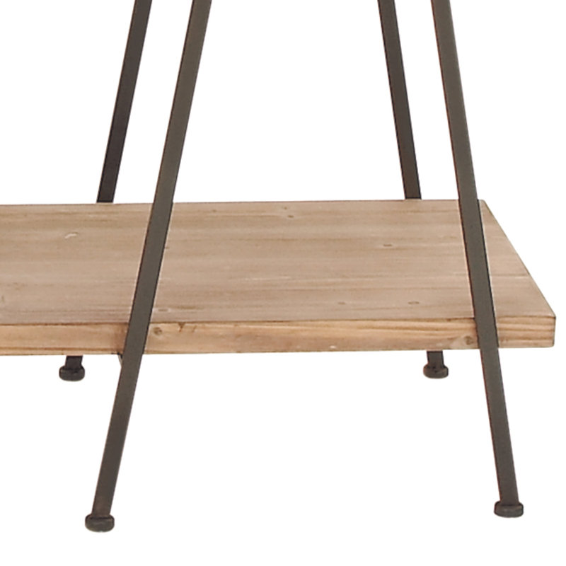 Wood 3 Shelves Storage Brown Shelving Unit
