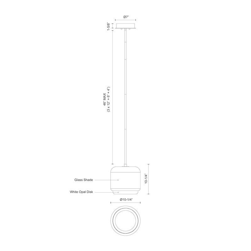 Enkel 1 - Light LED Pendant, 10.25" H x 10.25" W x 10.25" D, Brushed Nickel