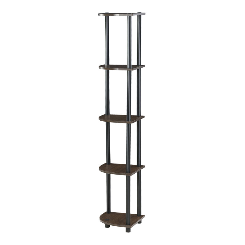 Corner Bookcase, Columbia Walnut/Black