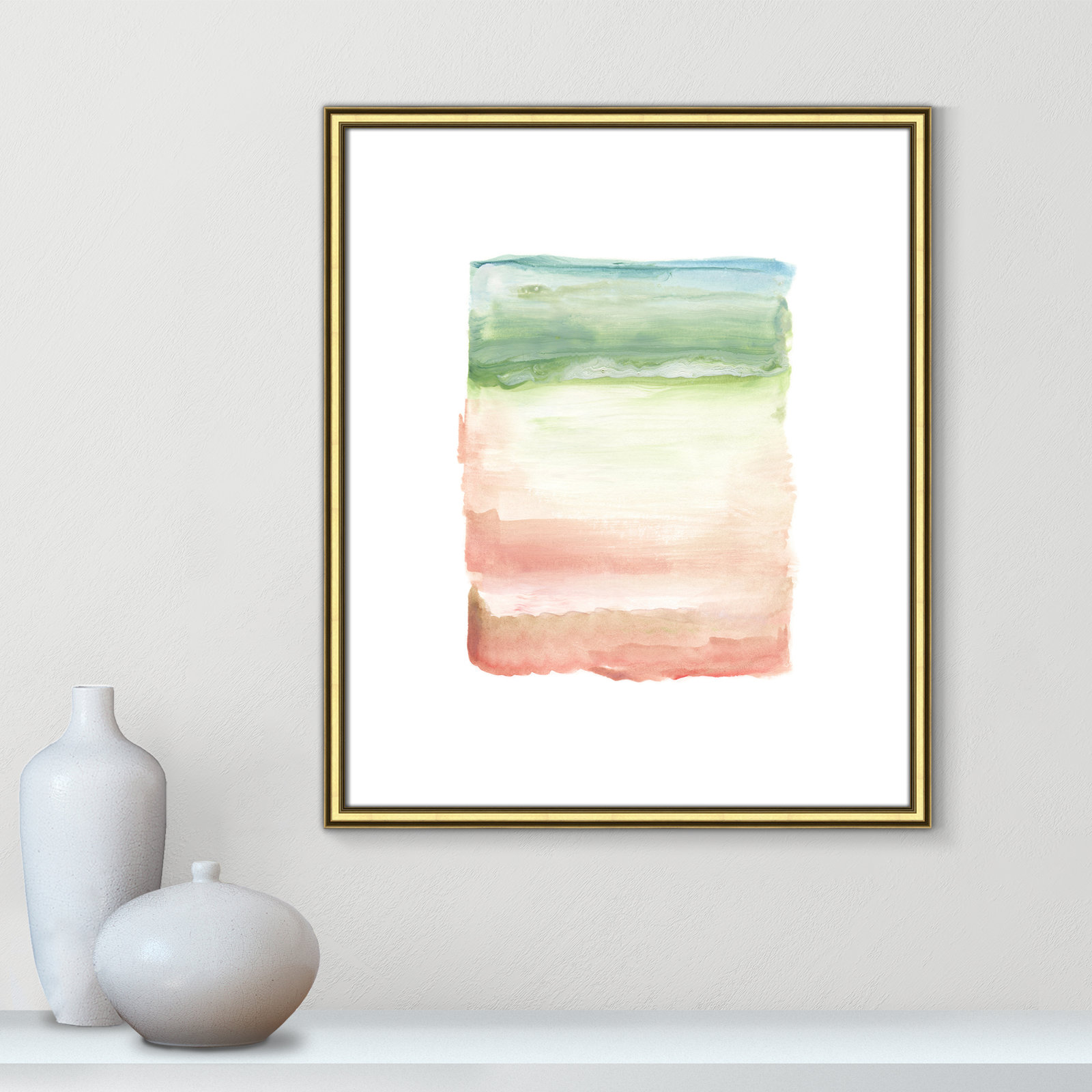 Nabi "Skye I" Print, 26.75" H x 22.75" W x 0.88" D, Gold Framed Paper