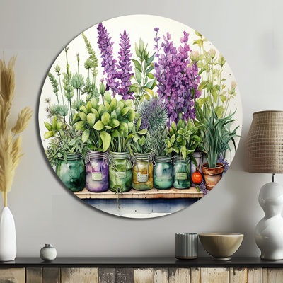 Irini - Art floral rond en métal