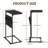 C-Shaped Coffee Table, Small And Sturdy Sliding Sofa Table With Metal Frame For Living Room And Bedroom, Sofa Side Table With Storage Pocket, Black