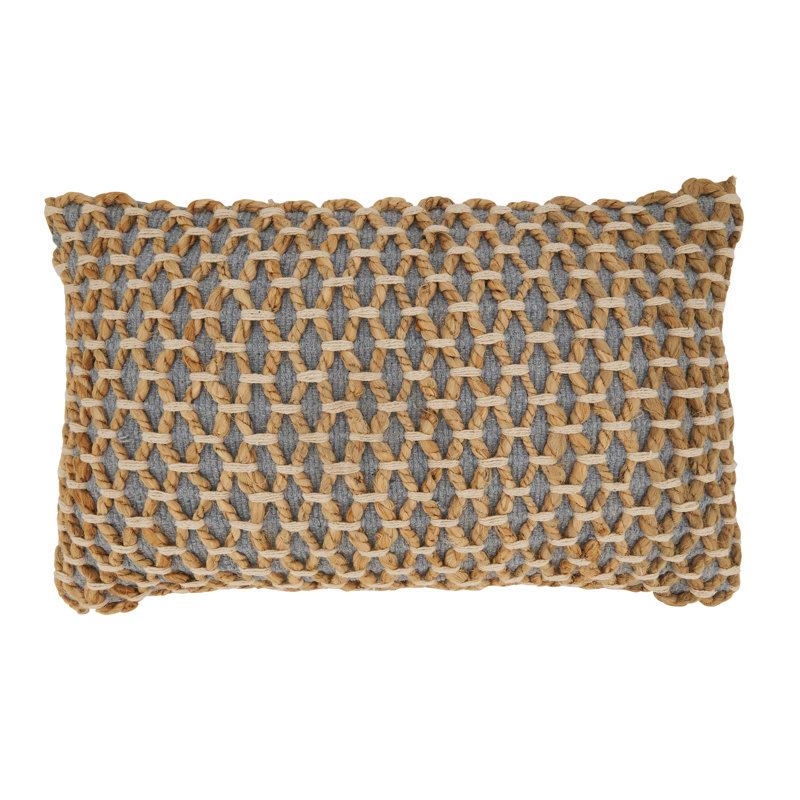 Islander Collection Cotton Throw Pillow, Gray, Pillow Cover Only - No Insert, 12"H x 20"W