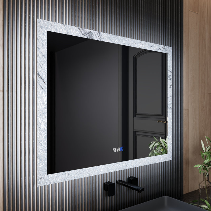 Miroir de salle de bain à DEL sans cadre, 40 po x 32 po