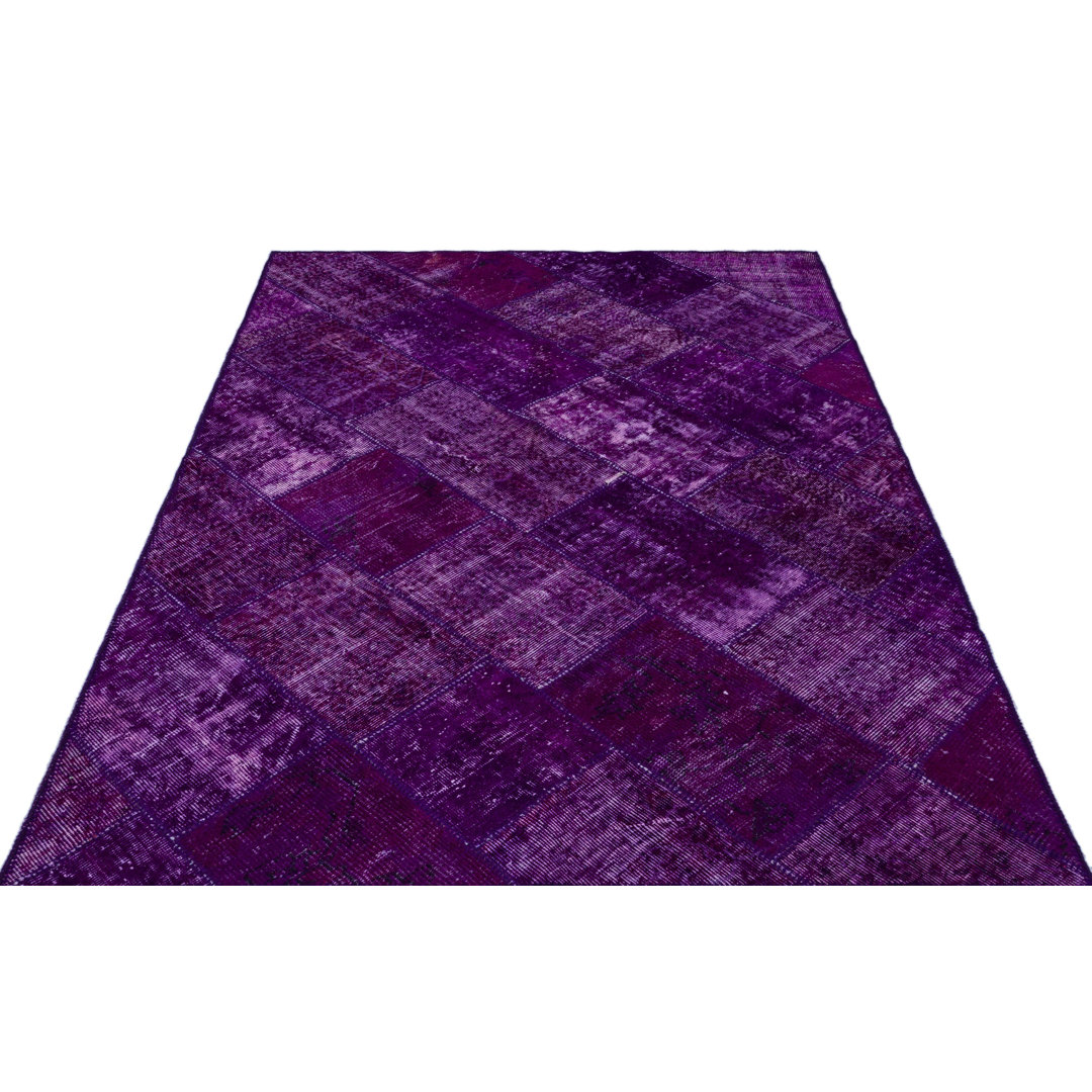Round Braun Hand Knotted Area Rug