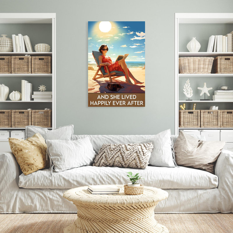 Sykora Beach And She Lived Happily, H 36 po x l 24 po x P 1,25 po