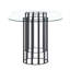 Oval Glass Dining Table for 6-8, Clear Tempered Glass Top with Sleek Black Double Pedestal Base, Modern Light Luxury 71 Inch