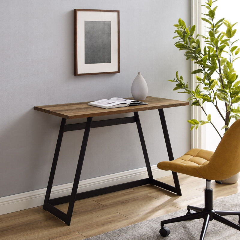 Buxton Metal Base Writing Desk, Rustic Oak Incorrect