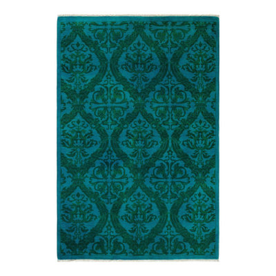 Tapis unique bleu 4 pi 1 po x 6 pi 2 po Xoi