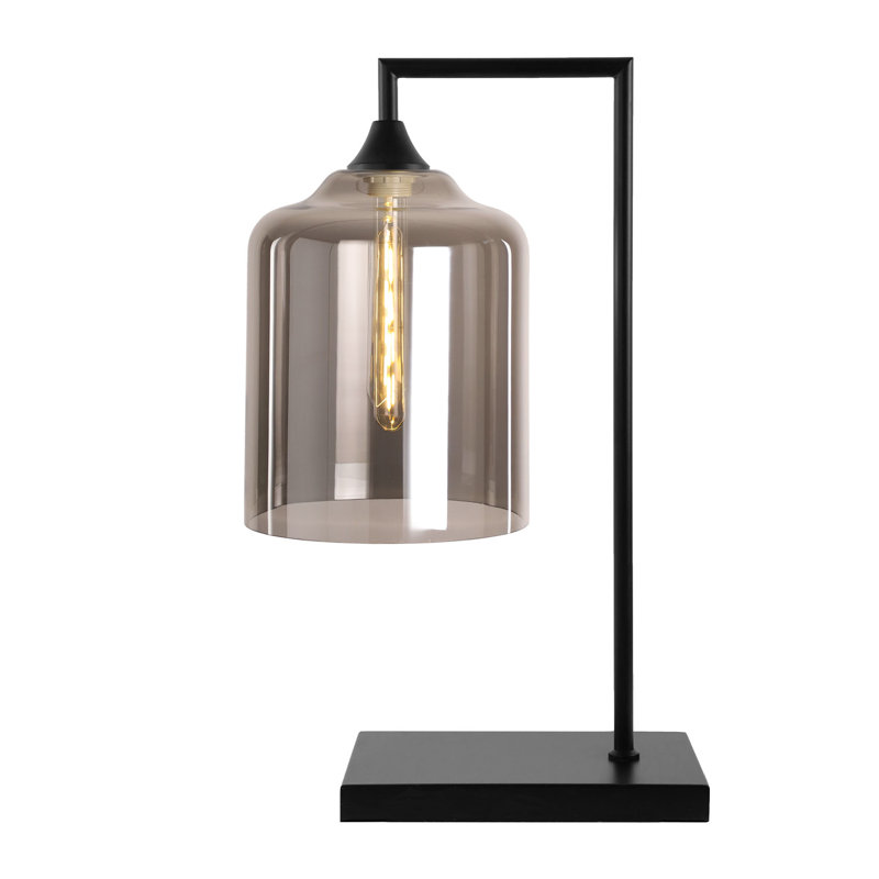 Wang Metal Table Lamp, Black, Smoke