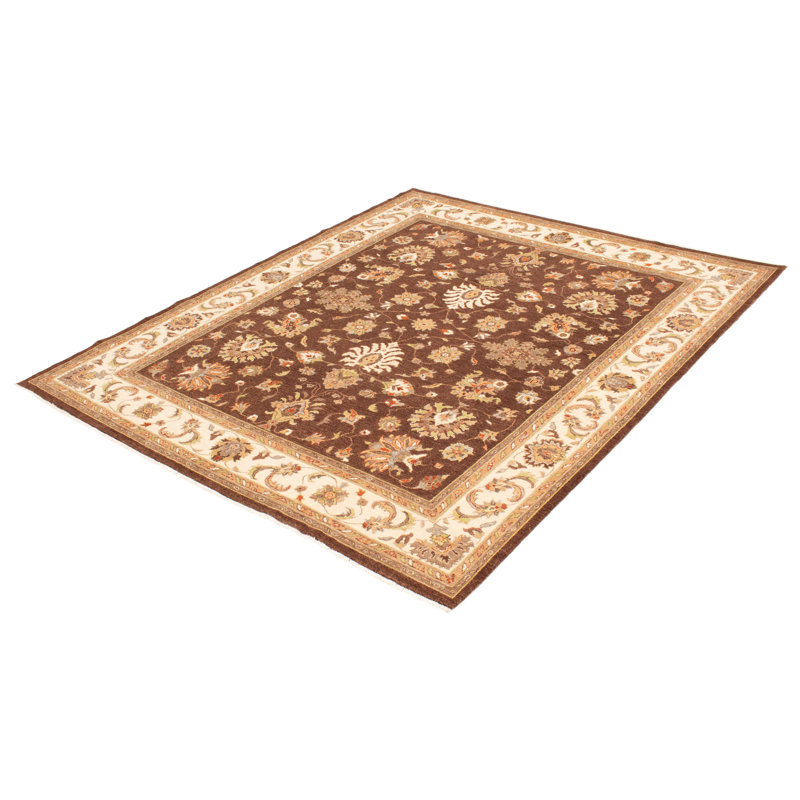 Tapis brun foncé Peshawar Oushak 8 pi 3 po x 9 pi 10 po