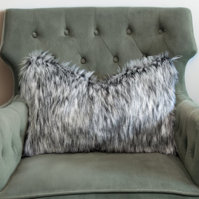 Thomas Collection® Variegated Gray Wolf Faux Fur Accent Pillow Assorted Sizes