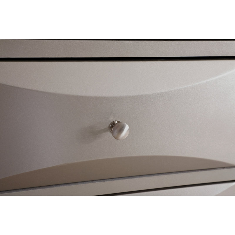 Rangement pour lingerie 7 tiroirs en champagne argenté - garniture de commode en placage de bois véritable