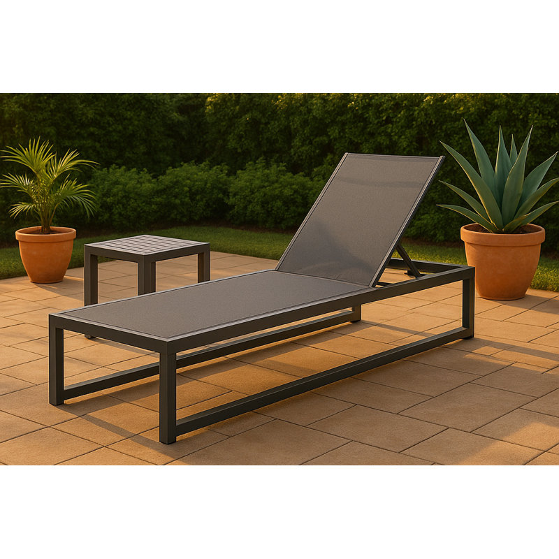 Bupleurum Matterson 79" Long Reclining Single Chaise, Gray, Gray