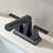 ALPHAUCET Centerset Two-Handle Pull-Out Sprayer Bathrrom Faucet in Matte Black-117791885