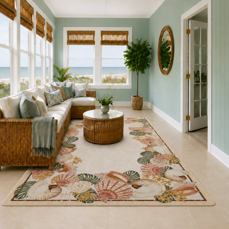 Tapis à motif floral Guy Harvey, Rectangle 7 pi 8 po x 10 pi 9 po