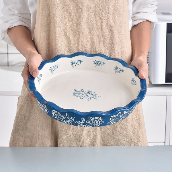 Pie Dish Wisenvoy Ceramic Blue Non-Stick Deep Dish Pie Pan
