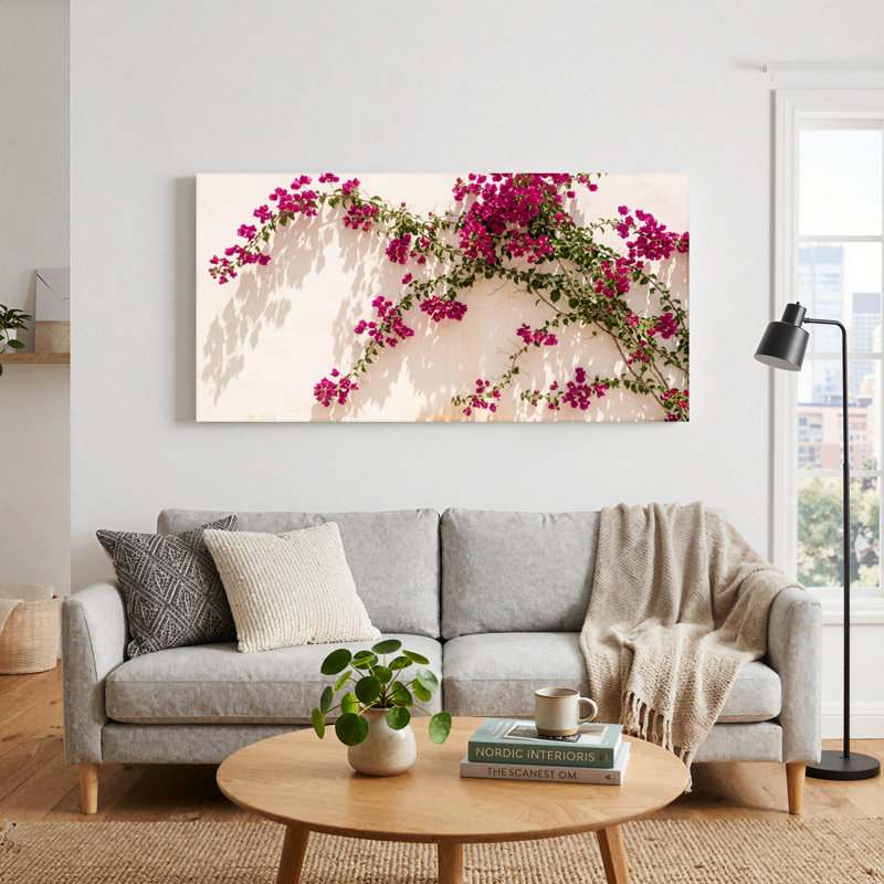 Ensemble de 1 tableau sur toile à motif floral (vigne), L 48 po x H 24 po, Toile tendue